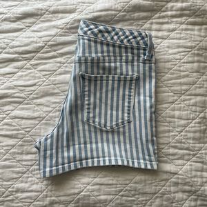 striped denim shorts